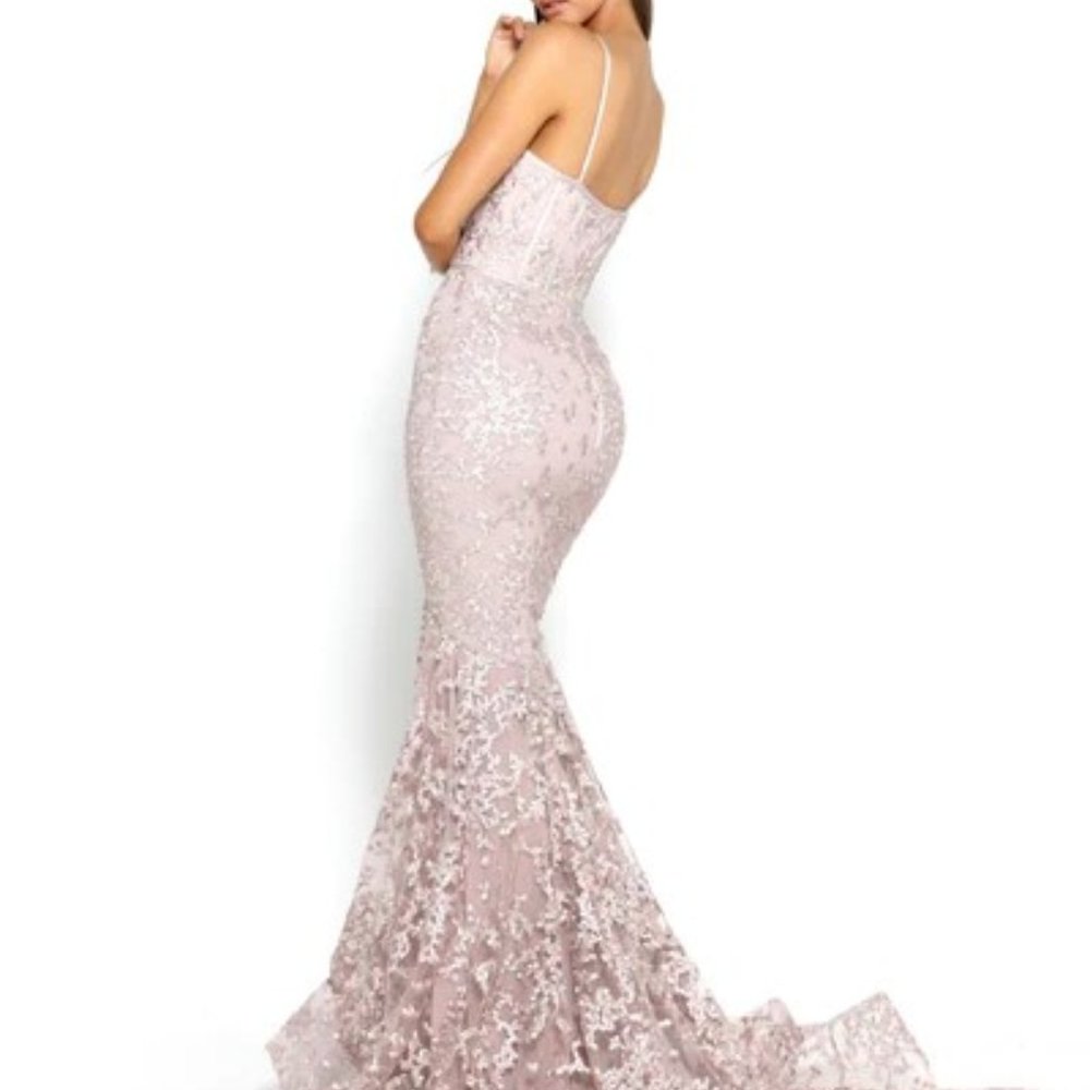 Portia and Scarlett Lace Embellished Mermaid Dress - Picture 3 of 9